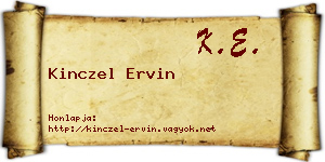 Kinczel Ervin névjegykártya