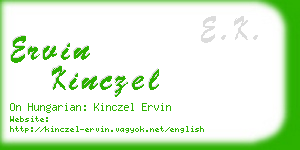 ervin kinczel business card